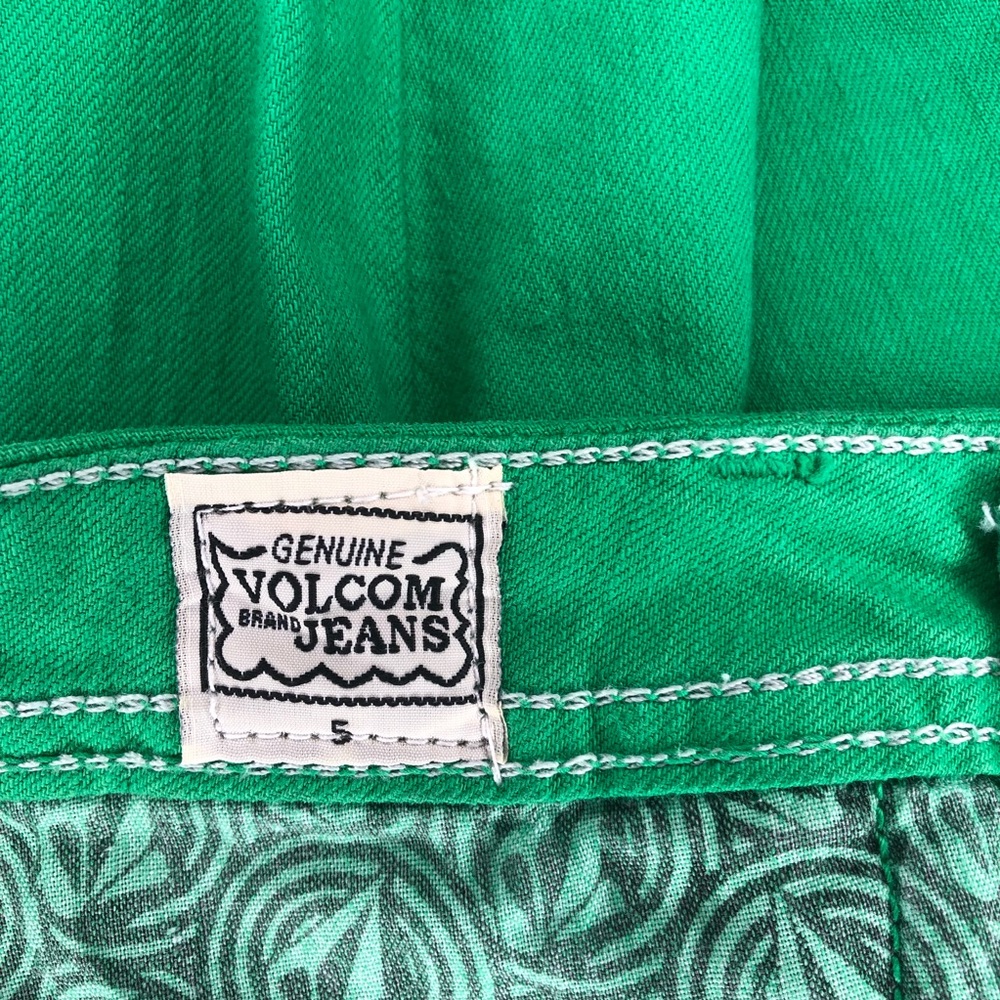 Volcom Kelly Green Straight Leg Jeans Size Junior 5 - Picture 6 of 7